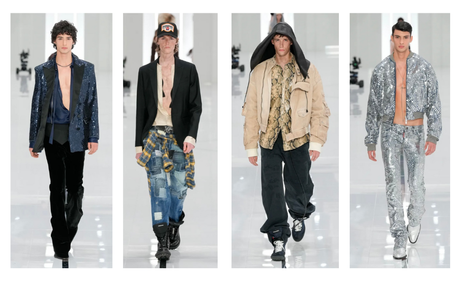 Dsquared2 Thu-Đông 2024: Từ phong cách bụi bặm đường phố đến lấp lánh sàn nhảy