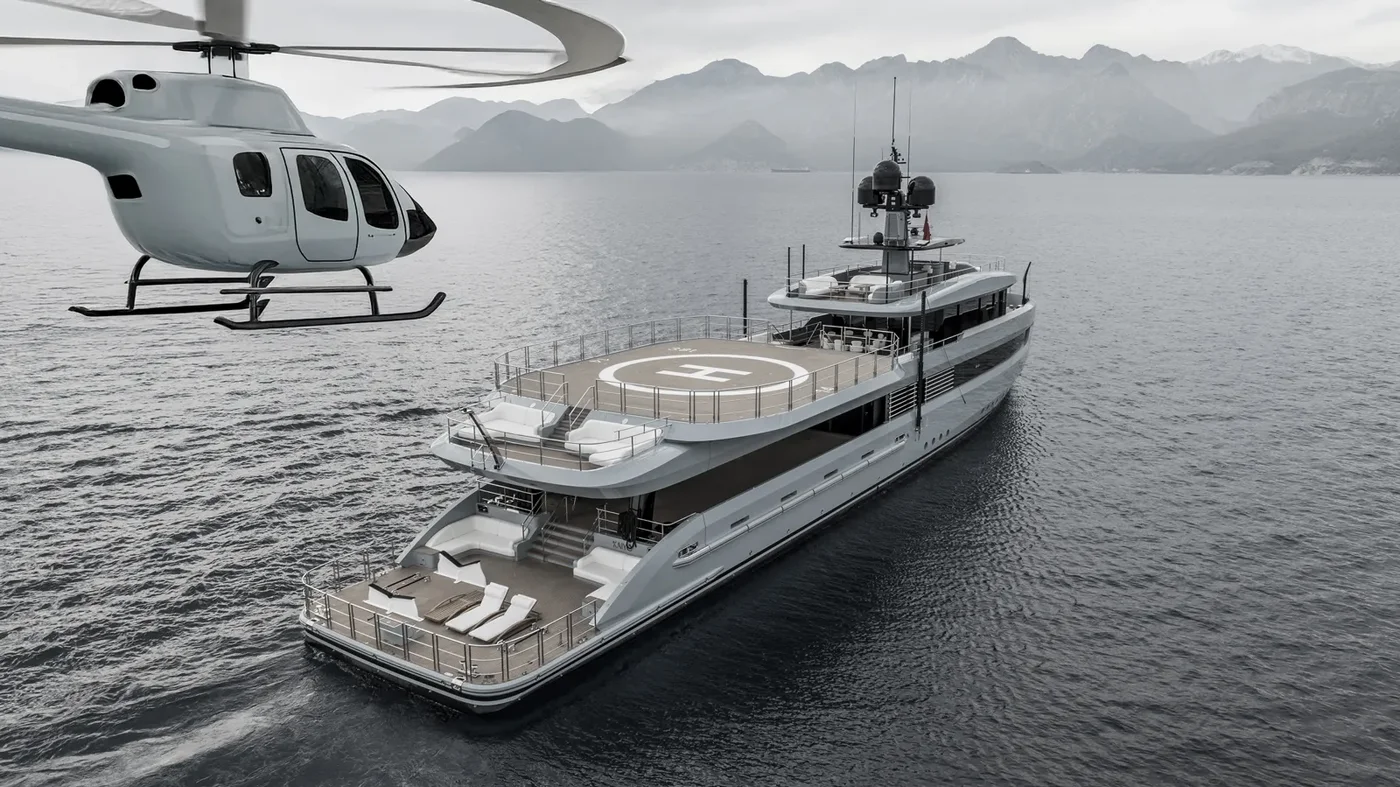 Alia Yachts trình làng siêu phẩm thiết kế riêng Limerence với bãi đáp trực thăng