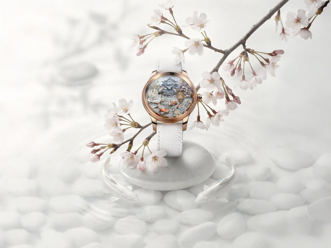 Jaquet Droz Petite Heure Minute giới thiệu tuyệt tác xà cừ độc bản Japanese Garden