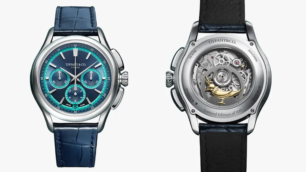 Tuyệt tác Tiffany Timer Chronograph vỏ titanium sắc xanh navy giới hạn